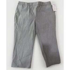 Prophecy Capri Grey Pants Comfort Waist Knit Straight Women L Sharpie Stain